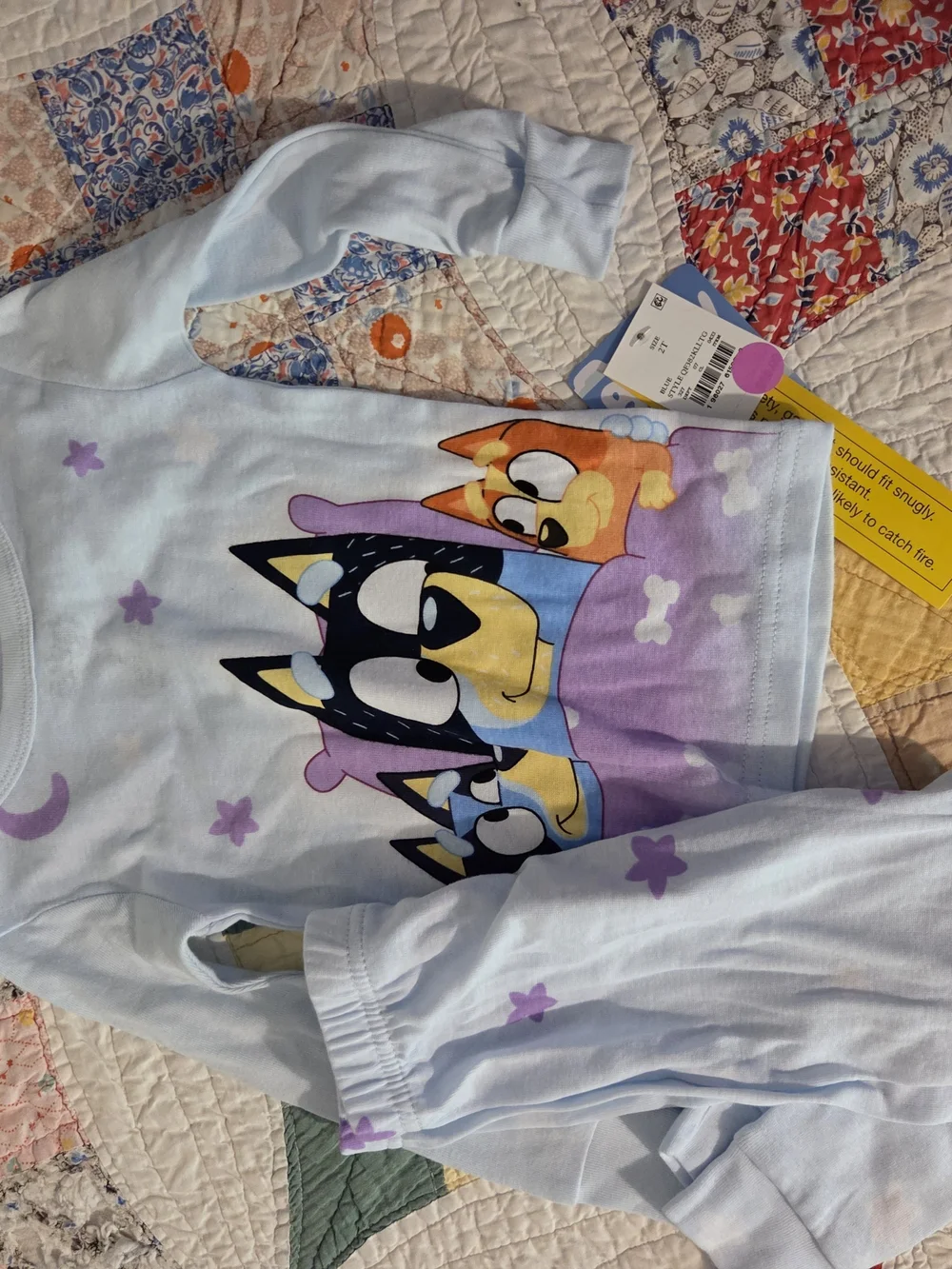 Unisex toddler pajamas nwt bluey 2t blue & purple star bedtime with dad